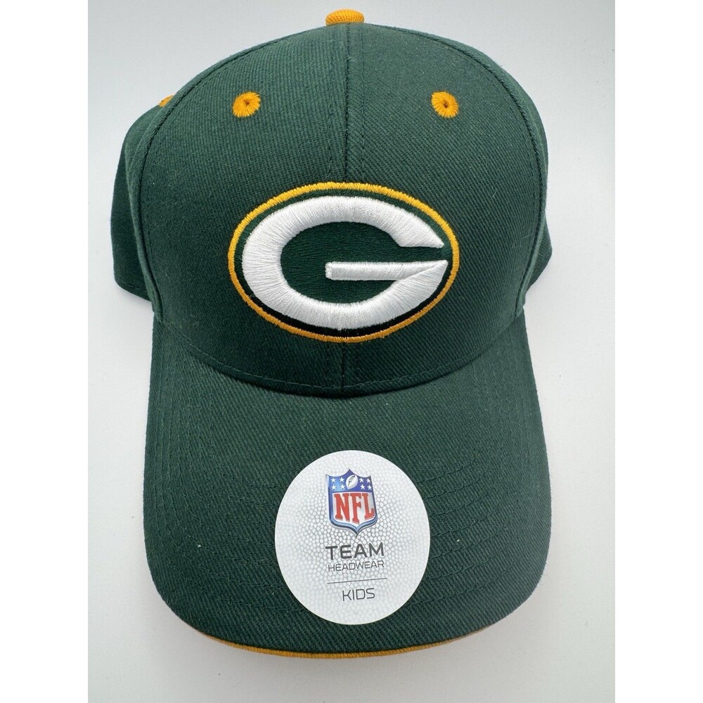 Green Bay Packers Youth Snapback Hat Green/Yellow Logo Block Kids Brand New